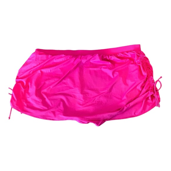 Swim by Cacique 2 Piece Bathing Suit Sz 24 TOP Sz 26 SKIRT Hot Pink Summer Flor… - Picture 7 of 15